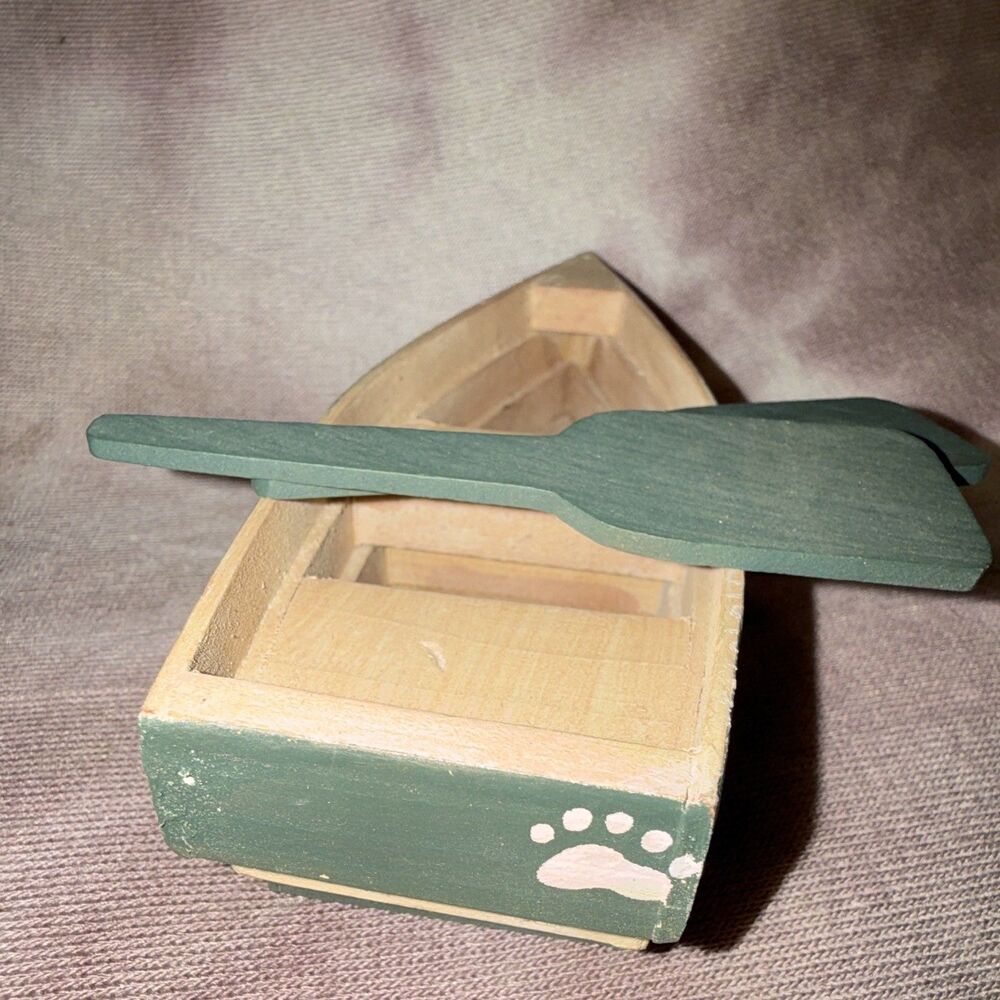 The Boyds Collection H.M.S. Boyds Handcrafted Wooden Rowboat Decor w/ Oars - Picture 3 of 4
